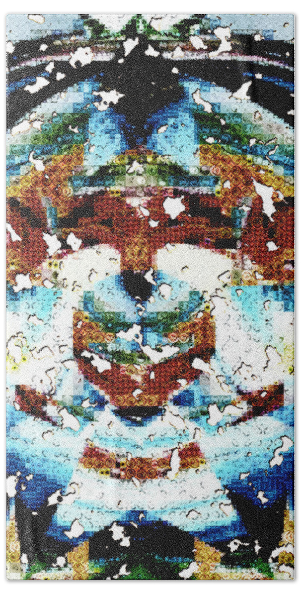 Paula Ayers Hand Towel featuring the digital art Those Darn Moths Mosaic by Paula Ayers