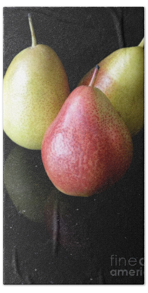 Three Hand Towel featuring the photograph Three Pears - Still Life by Wendy Wilton