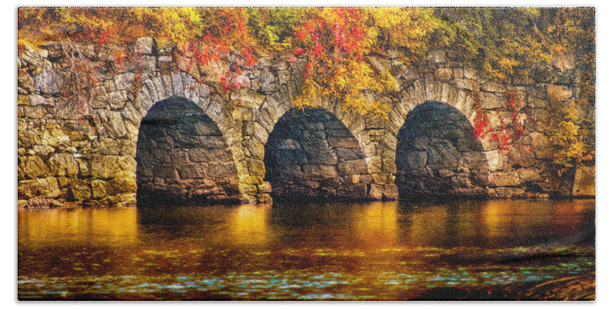 Autumn Hand Towel featuring the photograph Three Tunnels by Bob Orsillo