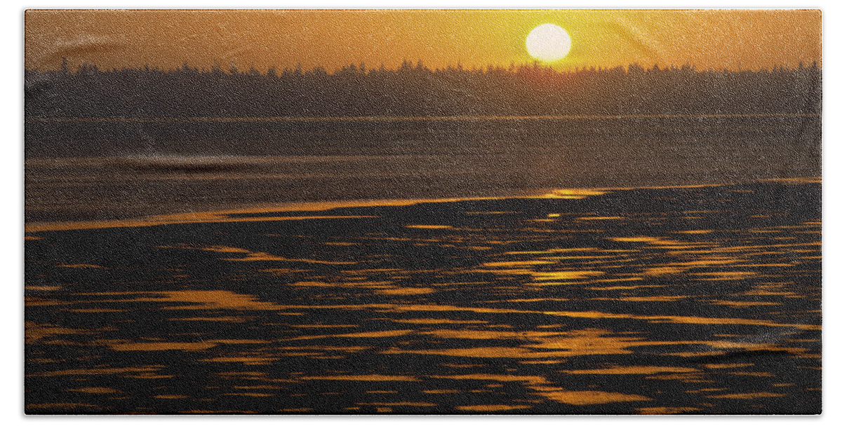 Background Hand Towel featuring the photograph Tidal Pattern at Sunset by Jeff Goulden