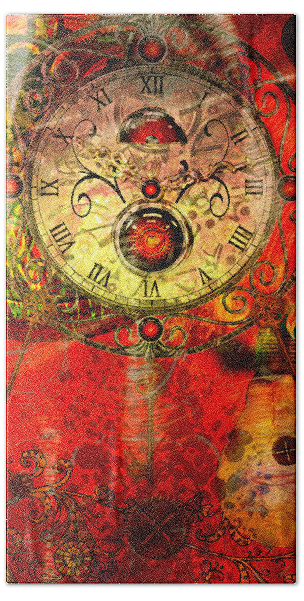 Time Hand Towel featuring the mixed media Time Passes by Ally White