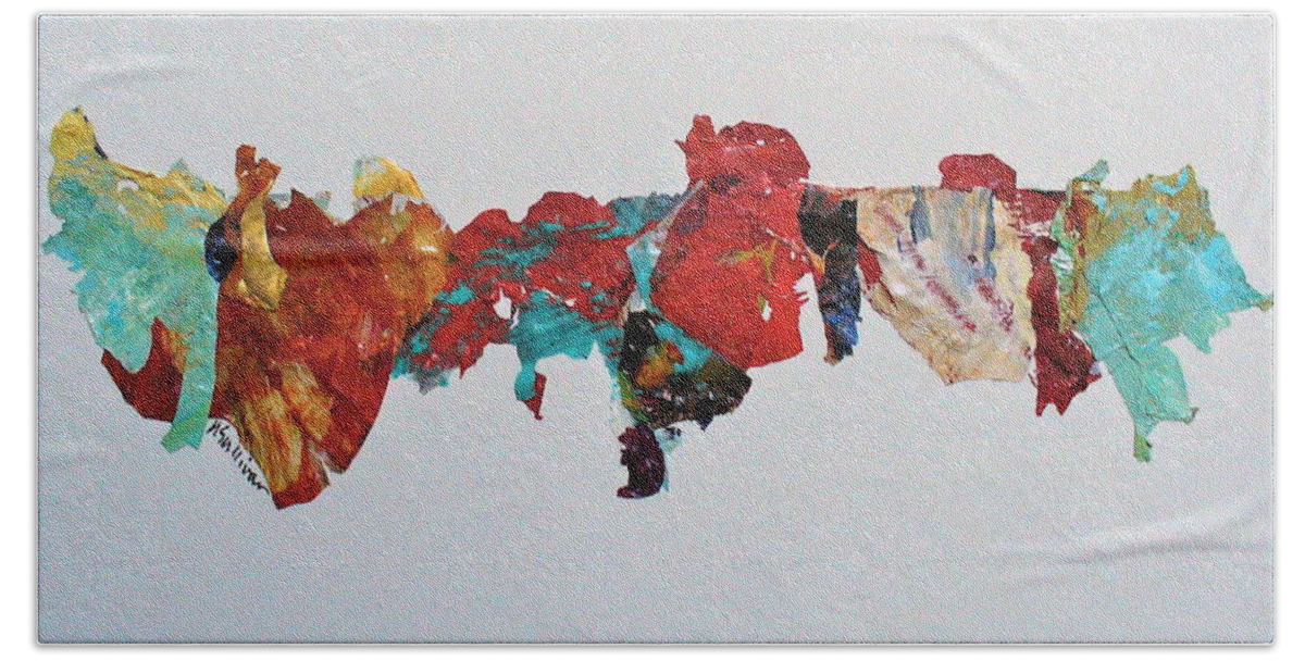 Bold Hand Towel featuring the mixed media Timeline by Mary Sullivan