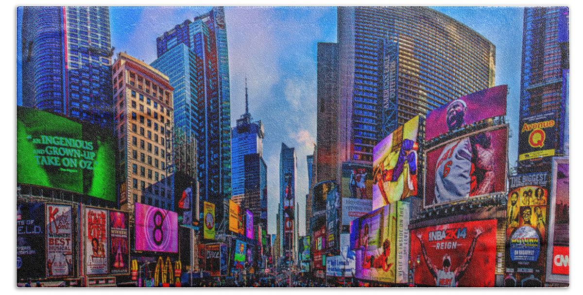 Times Square Hand Towel featuring the photograph Times Square by Chris Lord
