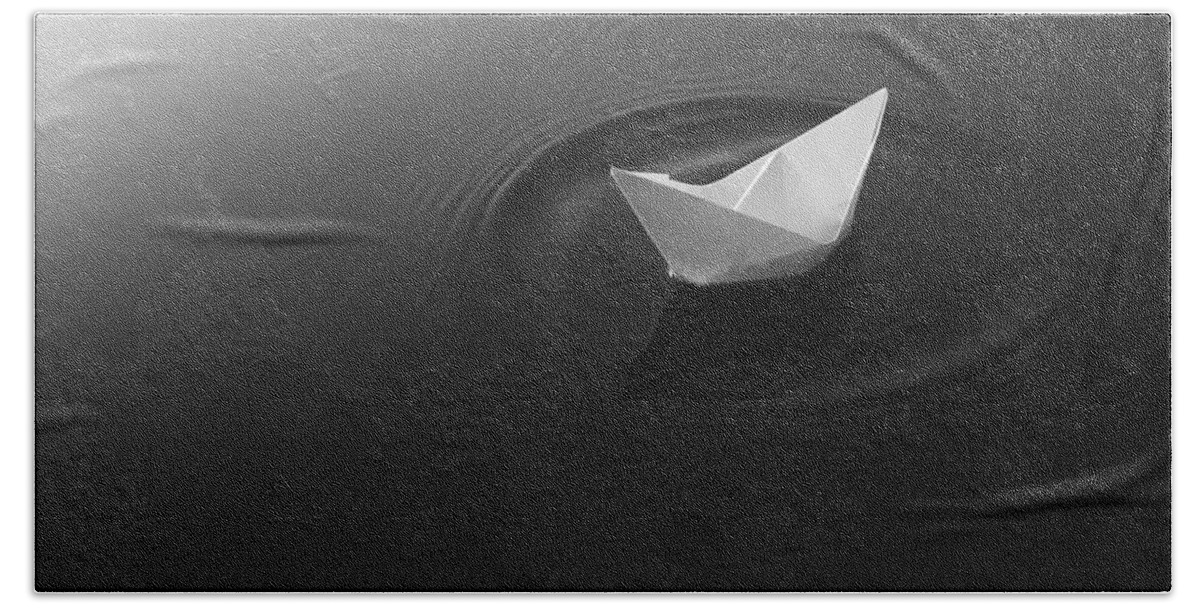 Paper Boat Hand Towel featuring the photograph To Start the Odyssey by Angelo DeVal