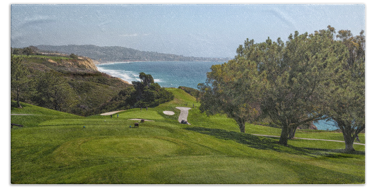3scape Hand Towel featuring the photograph Torrey Pines Golf Course North 6th Hole by Adam Romanowicz