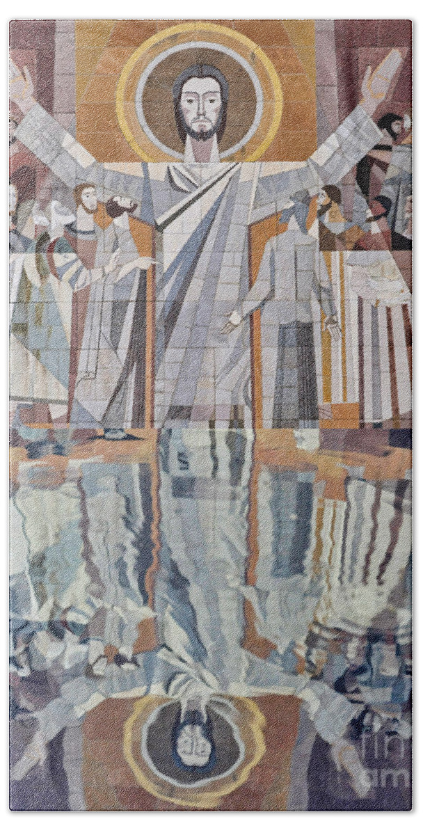 Jesus Bath Sheet featuring the photograph Touchdown Jesus by David Arment