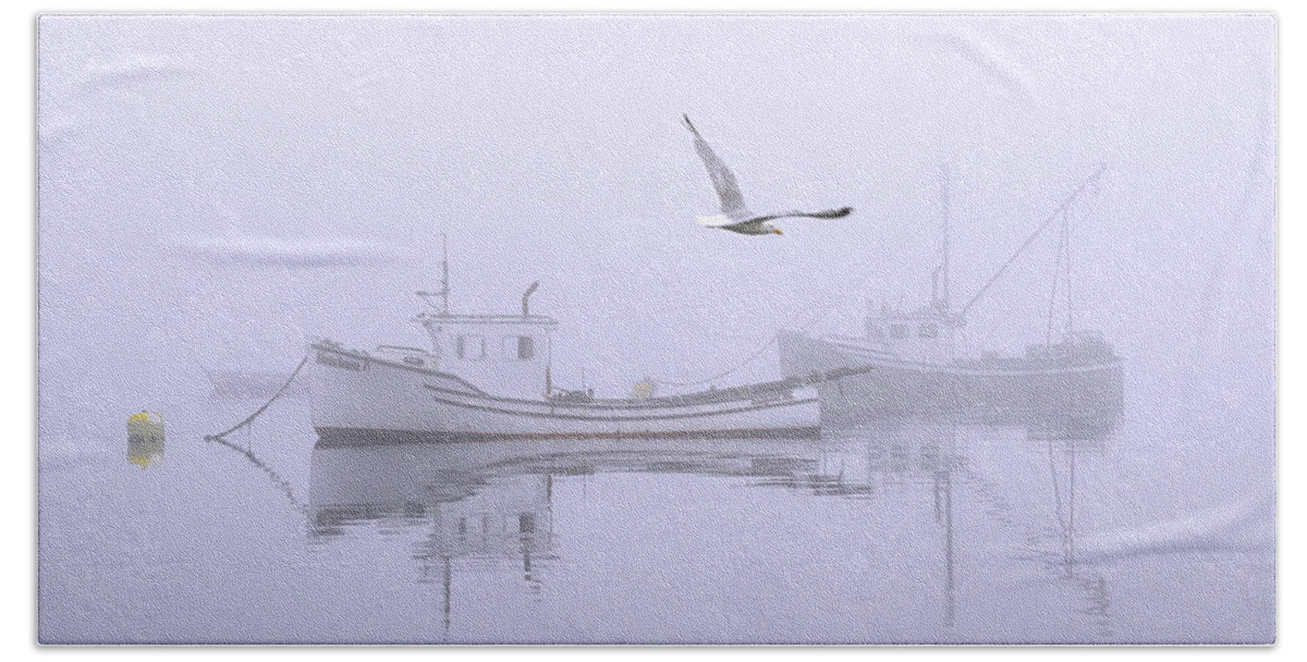 Tranquil Fog Hand Towel featuring the photograph Tranquil Morning Fog by Marty Saccone