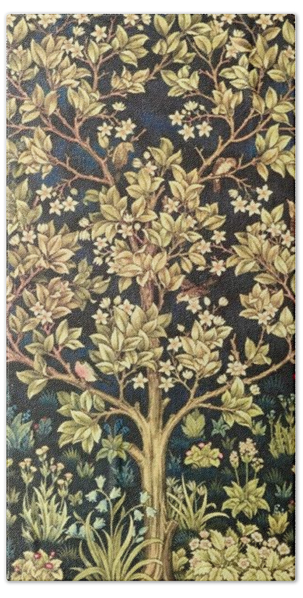 William Morris Bath Sheet featuring the painting Tree Of Life by William Morris