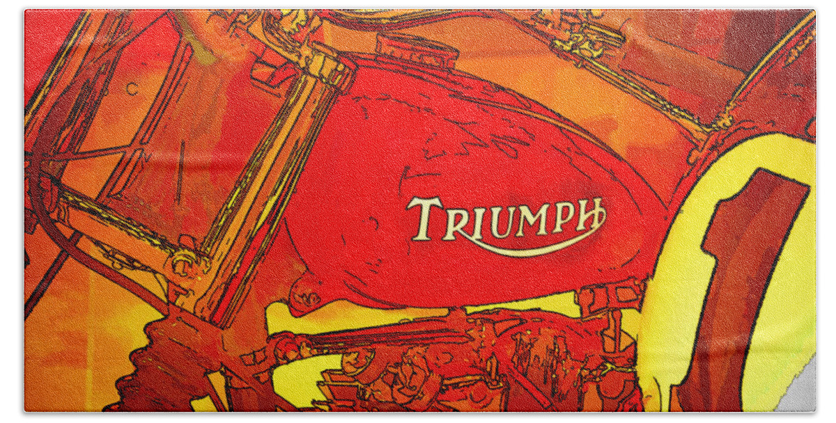 Motorcycle Bath Towel featuring the photograph Triumph by Chuck Staley