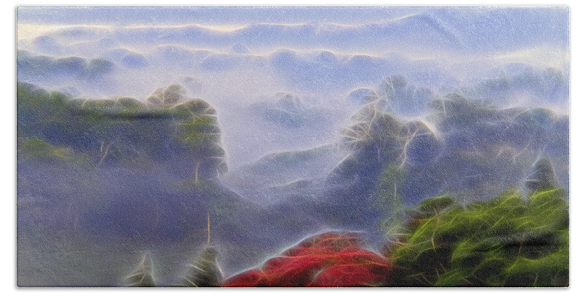 Nature Bath Towel featuring the digital art Tropical Cloudforest by William Horden