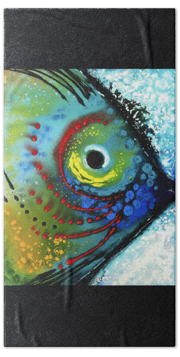 Fish Hand Towel featuring the painting Tropical Fish - Art by Sharon Cummings by Sharon Cummings