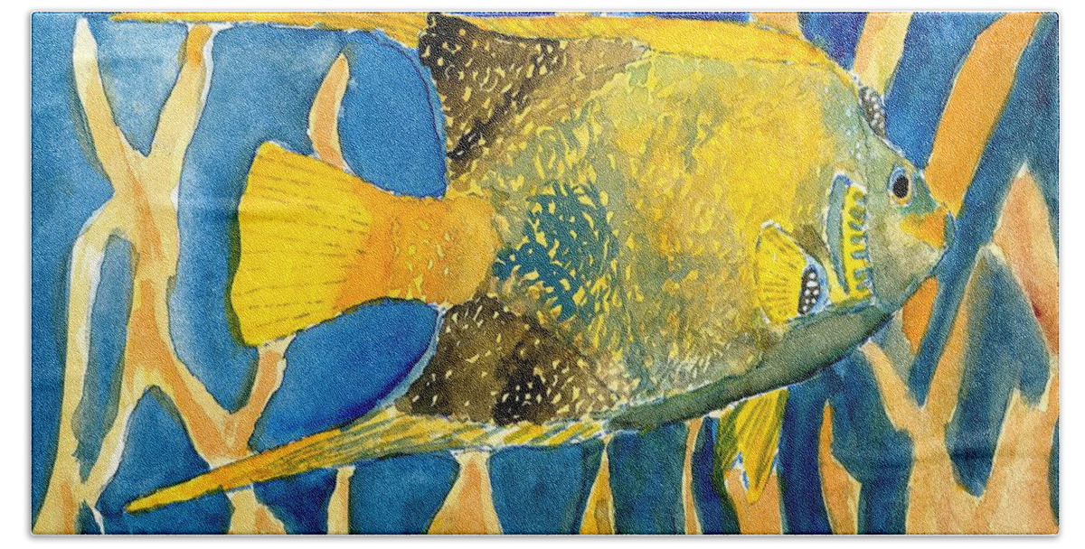 Tropical Bath Sheet featuring the painting Tropical Fish Art Print by Derek Mccrea