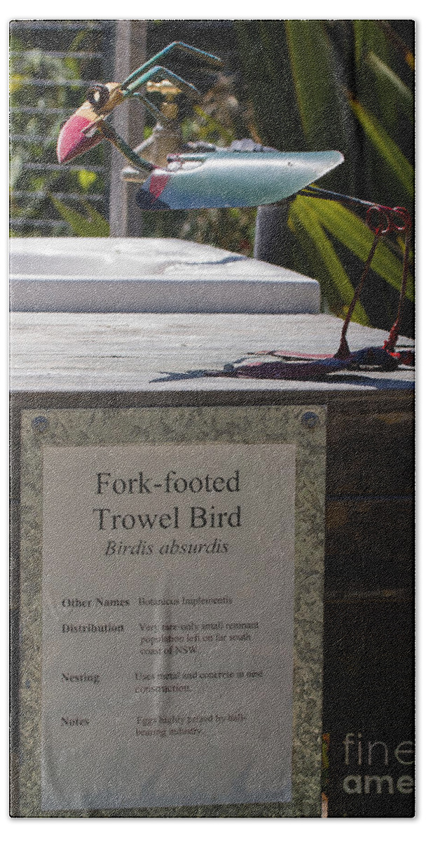 Animal Bath Towel featuring the photograph Trowel Bird by Steven Ralser