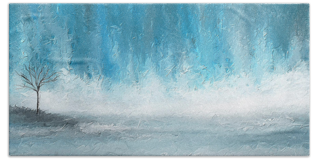 Turquoise Bath Towel featuring the painting Turquoise Memories by Lourry Legarde