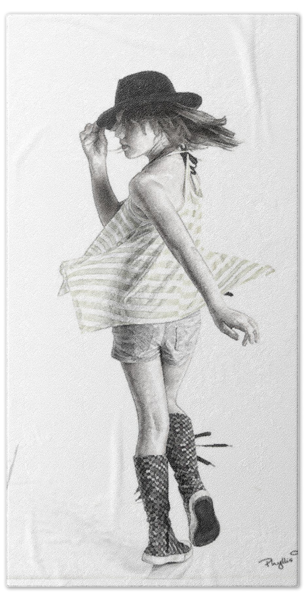 Girl Dancing Hand Towel featuring the digital art Twirl by Phyllis Taylor