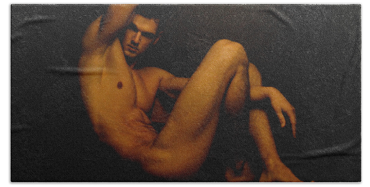 Twisted Bath Towel featuring the painting Twisted by Troy Caperton