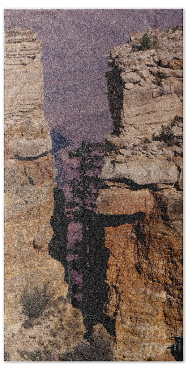Nature Hand Towel featuring the photograph Two Cliffs by Mary Mikawoz