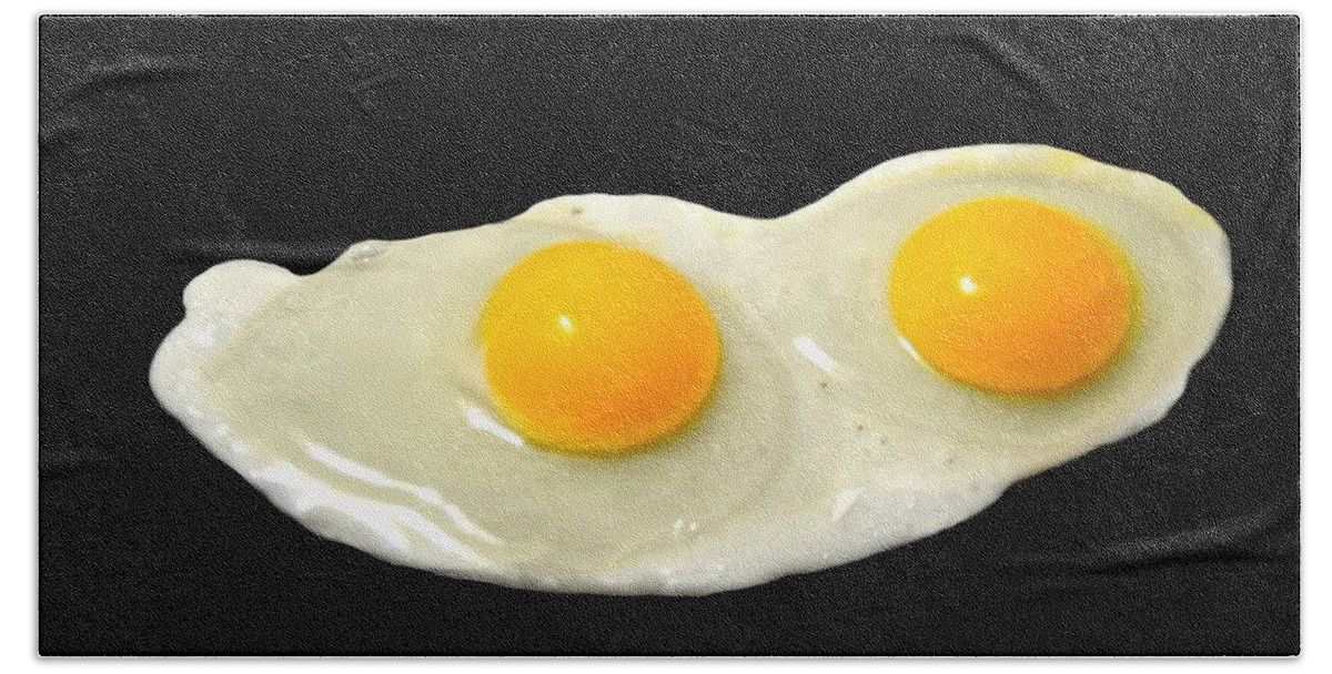 Food Bath Towel featuring the photograph Two Eggs Over Easy by Diana Angstadt