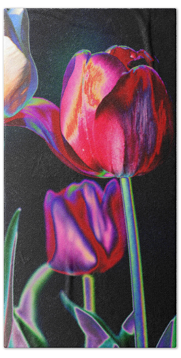 Tulips Hand Towel featuring the digital art Two Lips 4 You by Joseph Coulombe