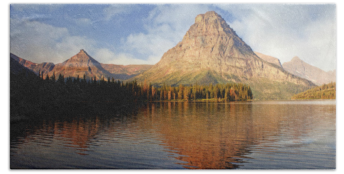 Two Medicine Lake Hand Towel featuring the photograph Two Medicine by Marty Koch