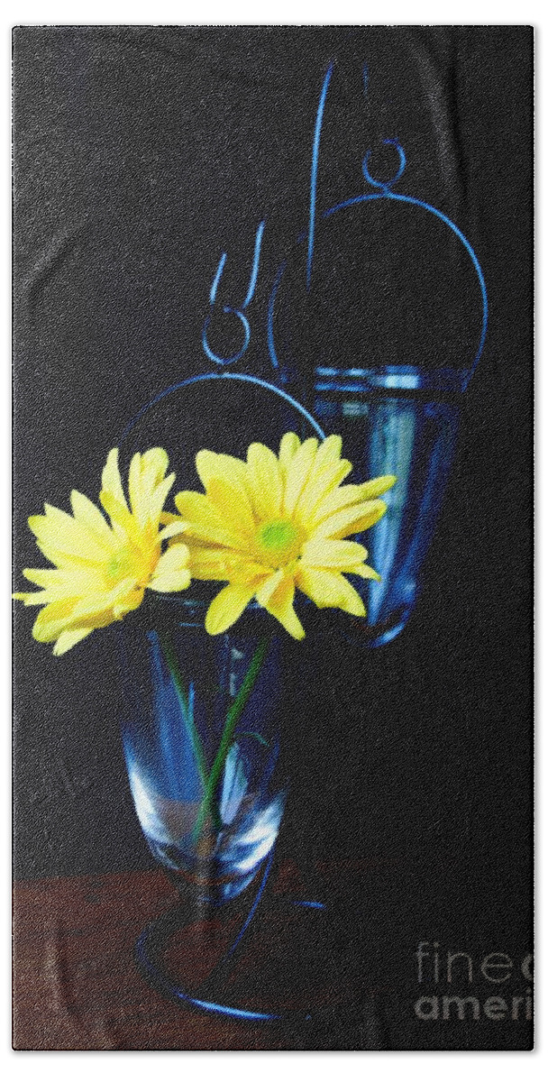 Flower Hand Towel featuring the photograph Two Yellow Daisies by Kerri Mortenson