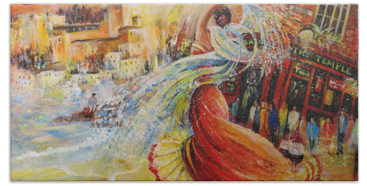 Travel Bath Towel featuring the painting Una Vida by Miki De Goodaboom