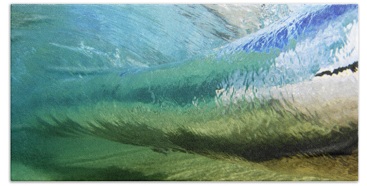 Amaze Bath Sheet featuring the photograph Underwater Wave Curl by Vince Cavataio - Printscapes