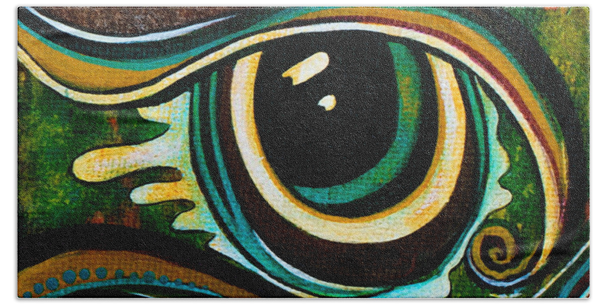 Third Eye Painting Hand Towel featuring the painting Unique Spirit Eye by Deborha Kerr