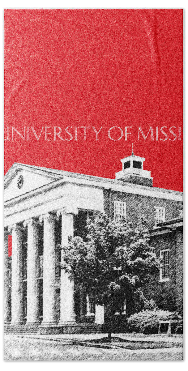 University Hand Towel featuring the digital art University of Mississippi - Red by DB Artist