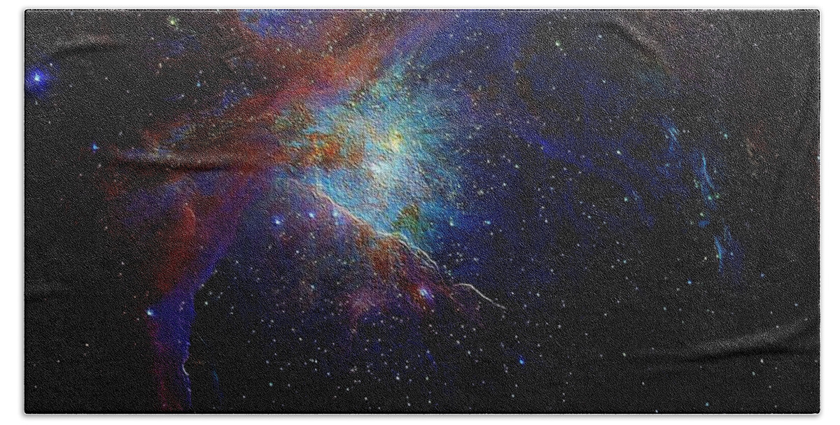 Unknown Bath Towel featuring the painting Unknown Distant Worlds by Maciek Froncisz