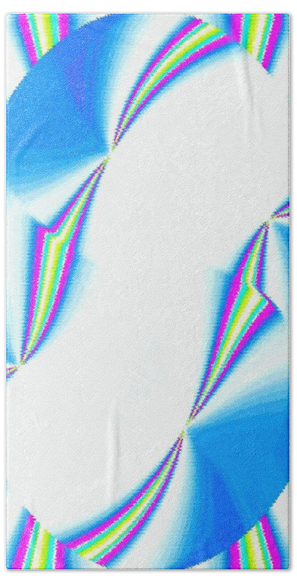 Upbeat Abstract Oval Bath Towel featuring the digital art Upbeat Abstract Oval by Will Borden