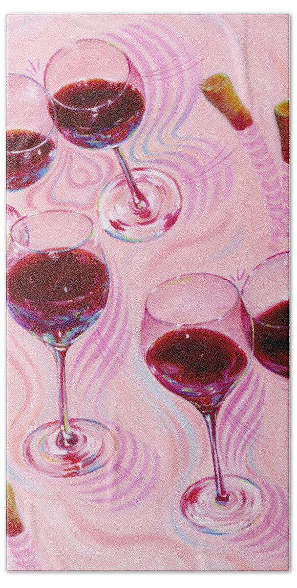 Wine Goblet Bath Towel featuring the painting Uplifting Spirits by Sandi Whetzel