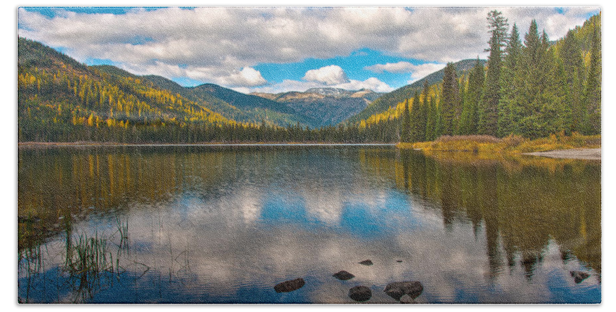 Landscape Hand Towel featuring the photograph Upper Whitefish Lake by Brenda Jacobs