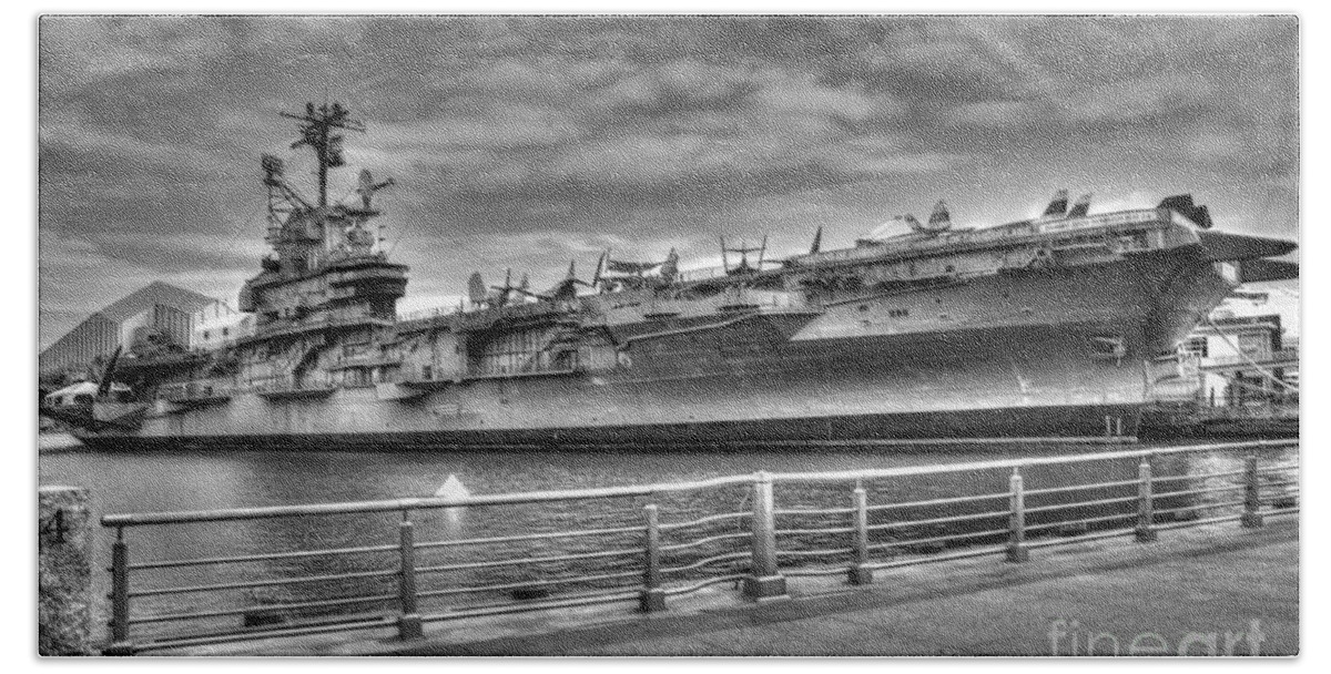Uss Intrepid Hand Towel featuring the photograph USS Intrepid by Anthony Sacco
