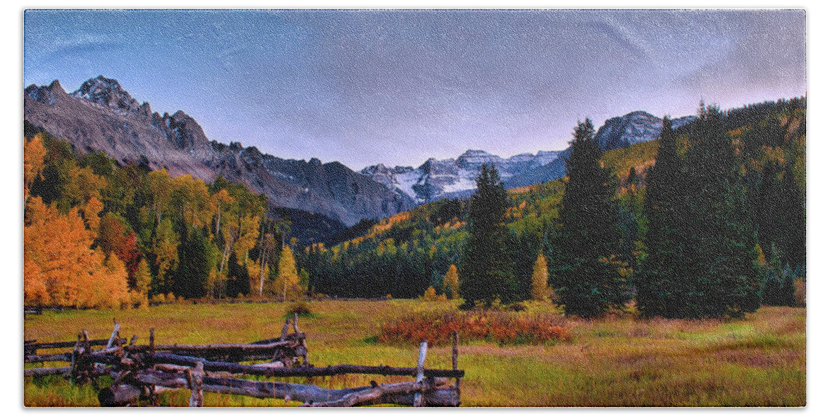 Landscape Hand Towel featuring the photograph Valley of Mt Sneffels by Steven Reed