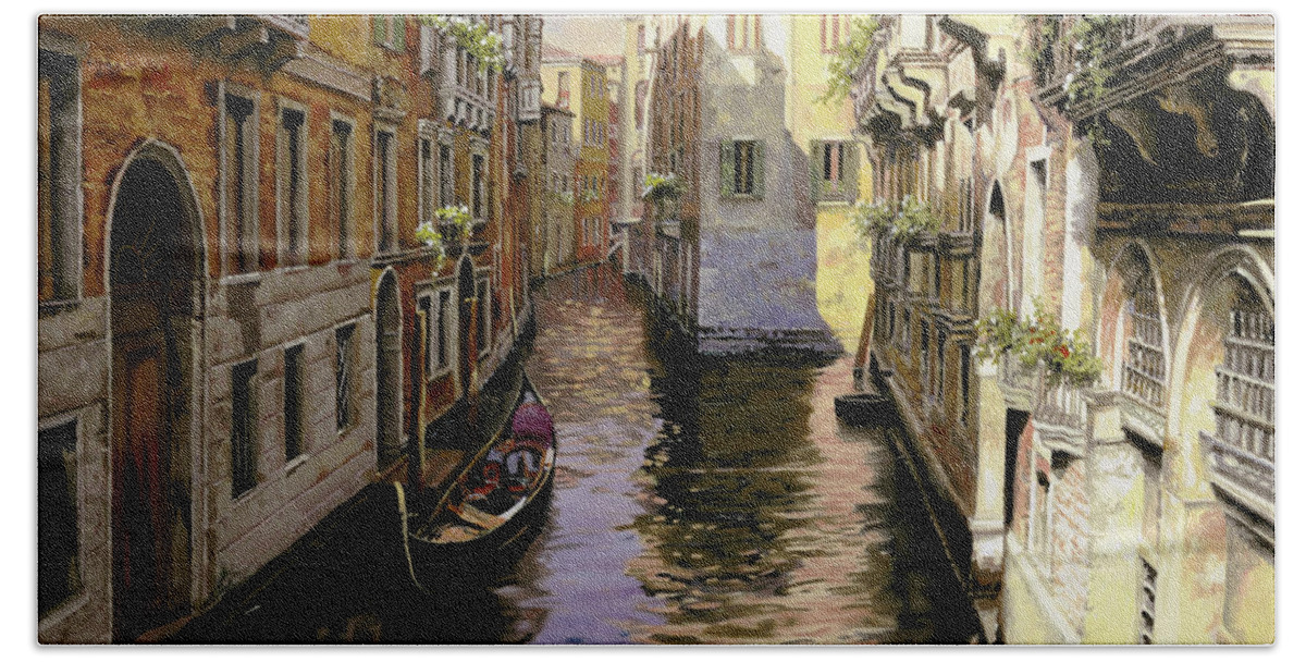 Venice Bath Sheet featuring the painting Venezia Chiara by Guido Borelli