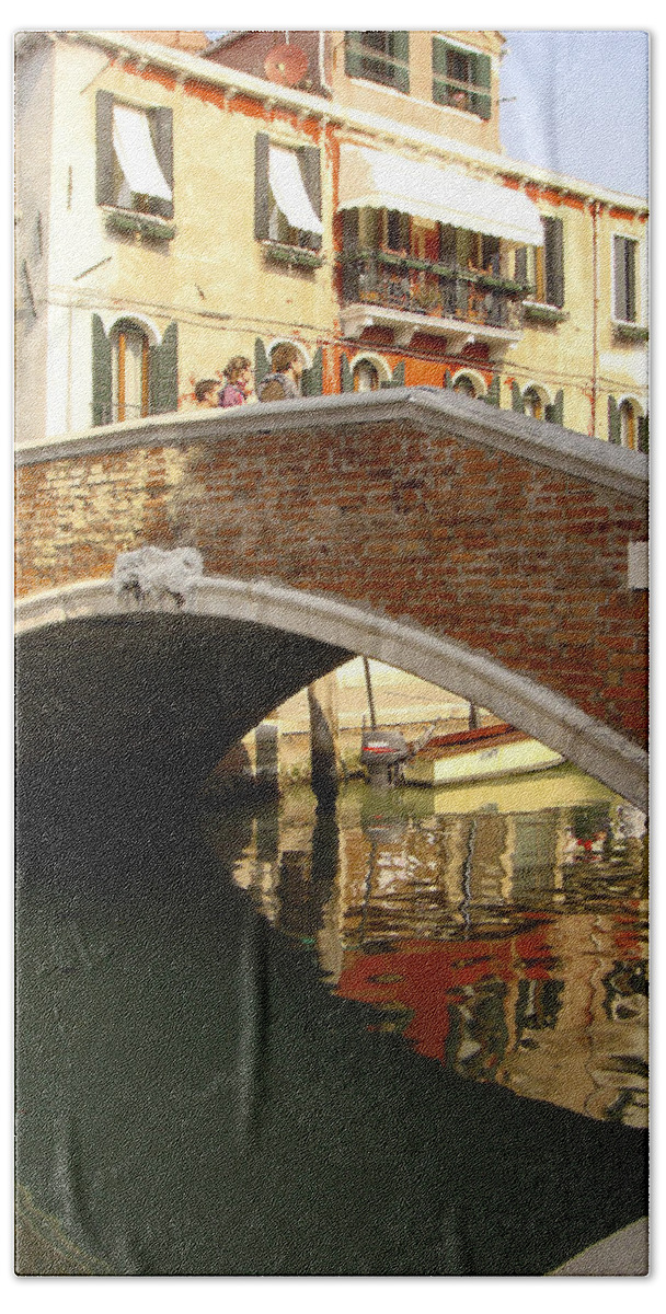 Europe Bath Towel featuring the photograph Venice Bridge by Karen Zuk Rosenblatt