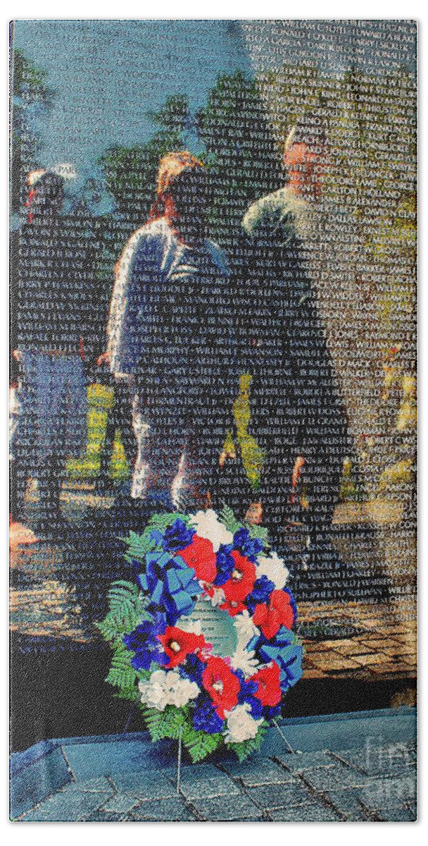 Vietnam Hand Towel featuring the photograph Vietnam Memorial Wall by Nick Zelinsky Jr