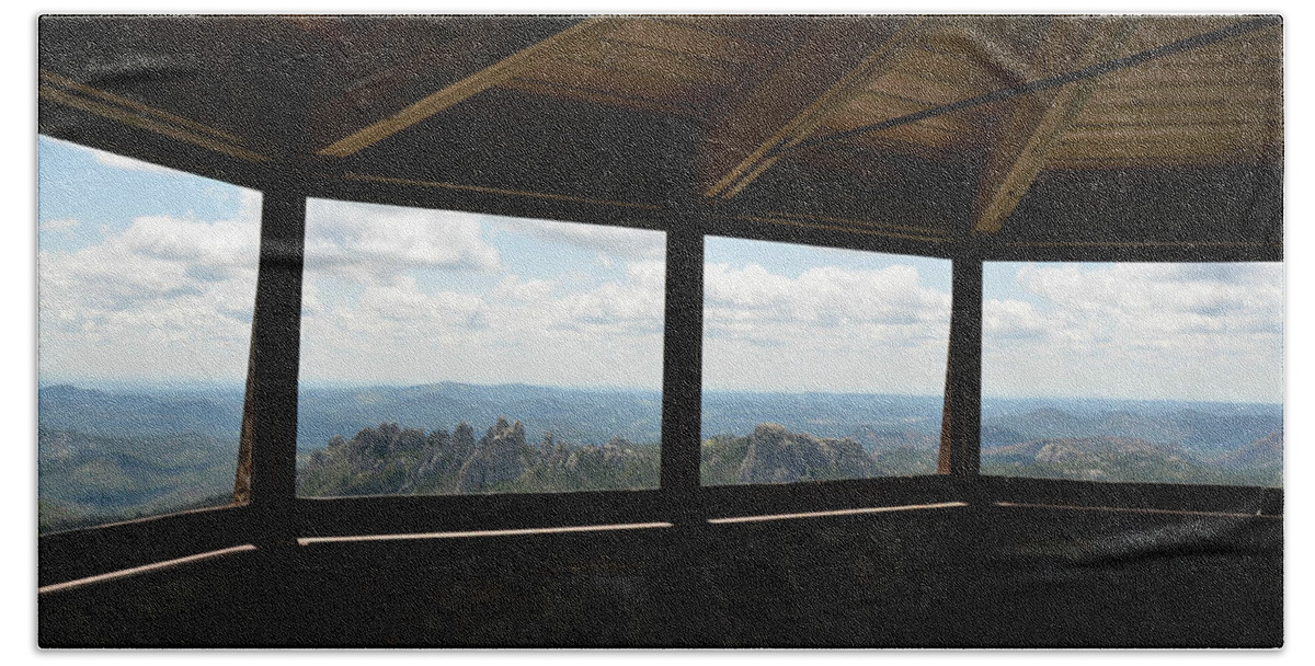 Dakota Bath Towel featuring the photograph View from Harney Peak Lookout by Greni Graph