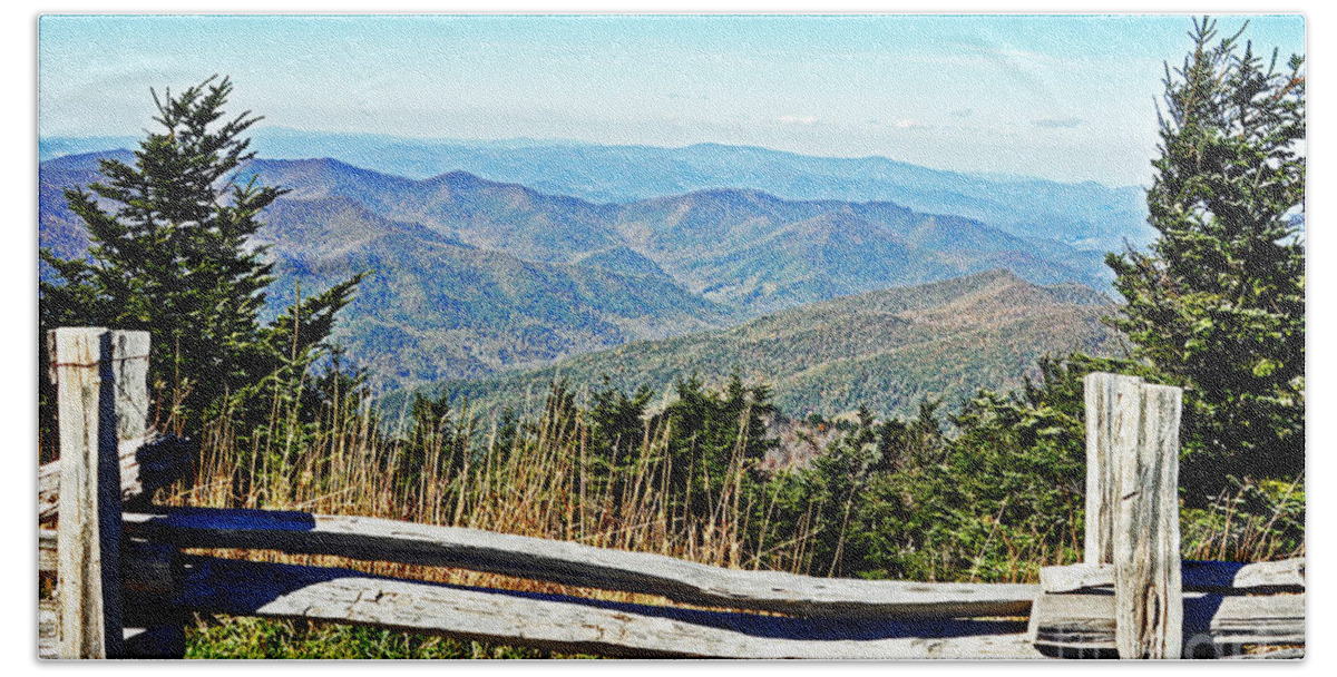 Mt. Mitchell Bath Towel featuring the photograph View From Mt. Mitchell Summit by Lydia Holly