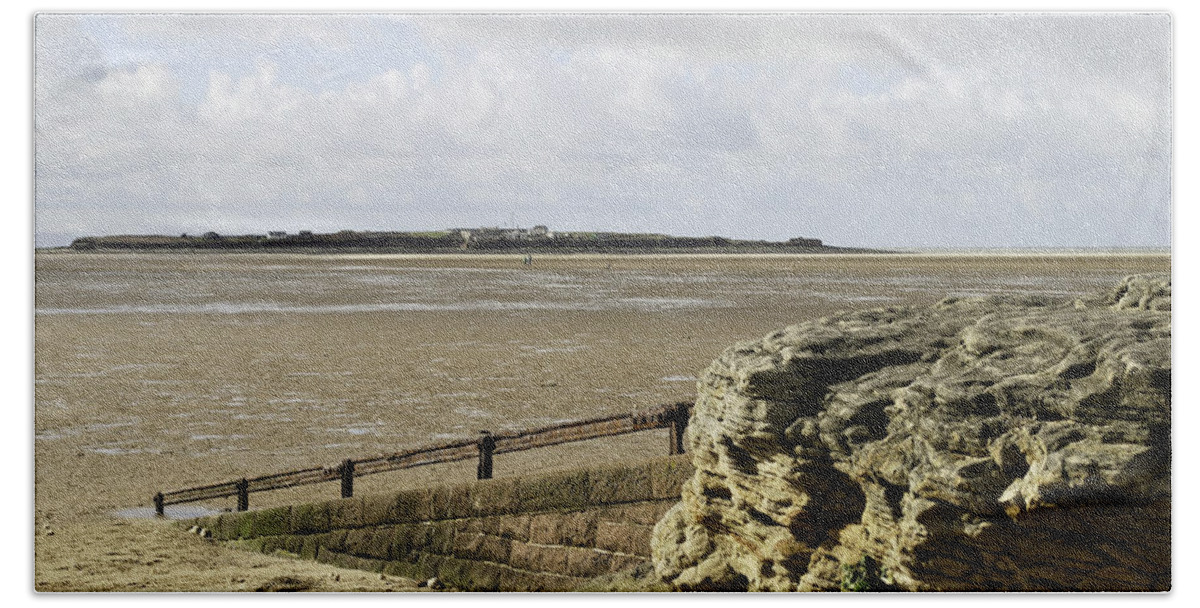 Hilbre Island Bath Towel featuring the photograph View over to Hilbre by Spikey Mouse Photography
