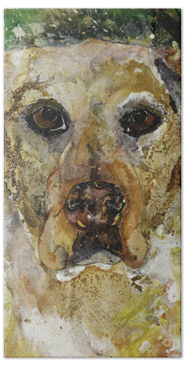 Dogs Hand Towel featuring the painting Vinny by Kasha Ritter