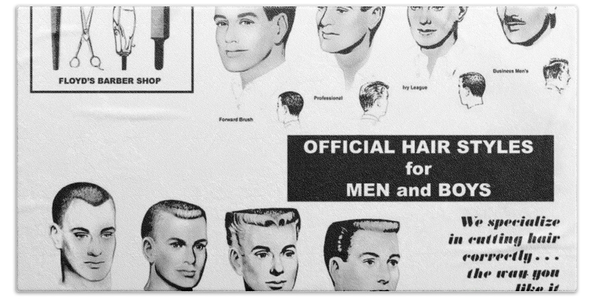 Vintage Hand Towel featuring the photograph Vintage Barber Haircut Poster by Action