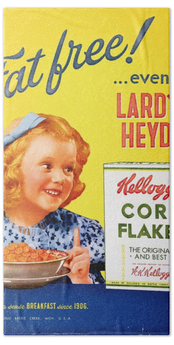 Ad Bath Towel featuring the photograph Vintage Corn Flakes Ad by Georgia Clare