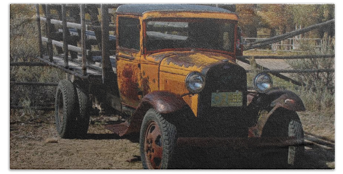 Ford Truck Hand Towel featuring the photograph Vintage Ford Truck 2 by Kae Cheatham