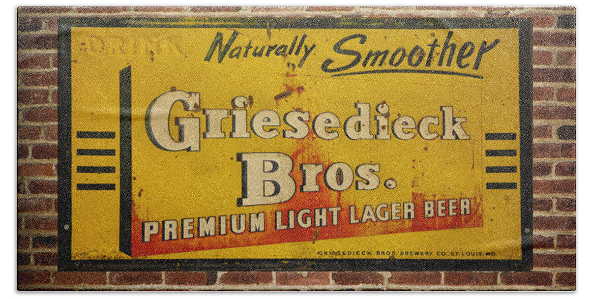 Beer Bath Towel featuring the photograph Vintage Griesedieck Bros Beer DSC07192 by Greg Kluempers