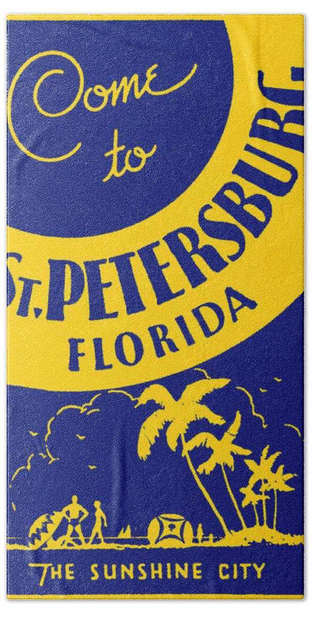 Historicimage Bath Towel featuring the painting Vintage St. Petersburg Florida Poster by Historic Image