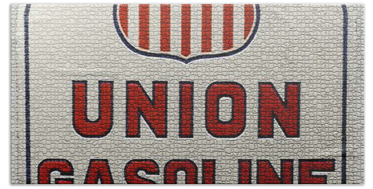 Vintage Union Oil Company Metal Sign Bath Towel featuring the digital art Vintage Union Oil Company Metal Sign by Marvin Blaine