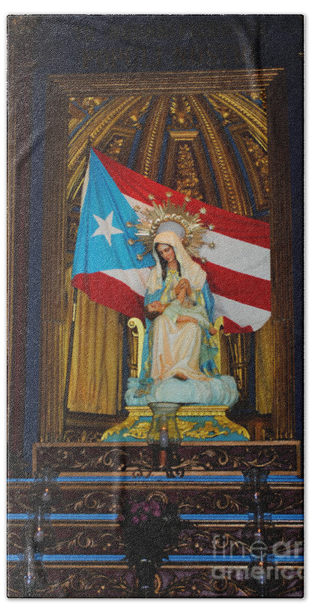 Catholic Bath Towel featuring the photograph Virgin Mary in Church by George D Gordon III