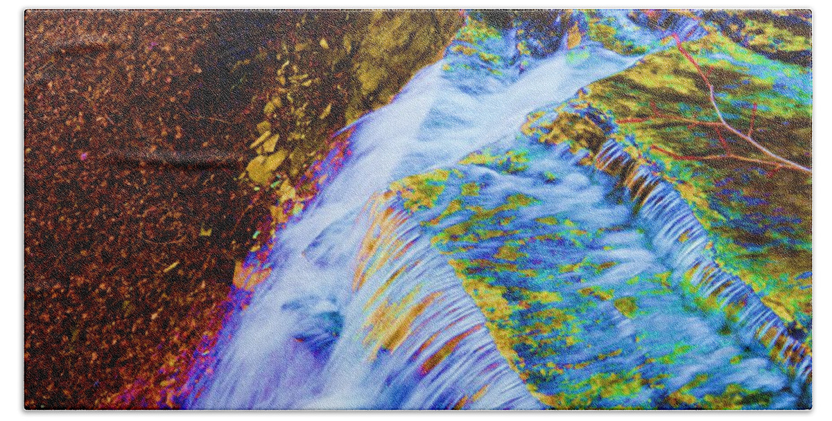 Waterfalls Hand Towel featuring the photograph Water Art by Stacie Siemsen